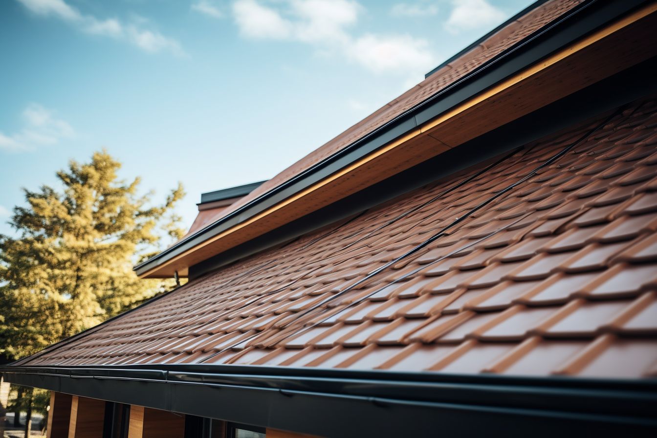 A close-up of an energy-efficient modern building with proper roof insulation.