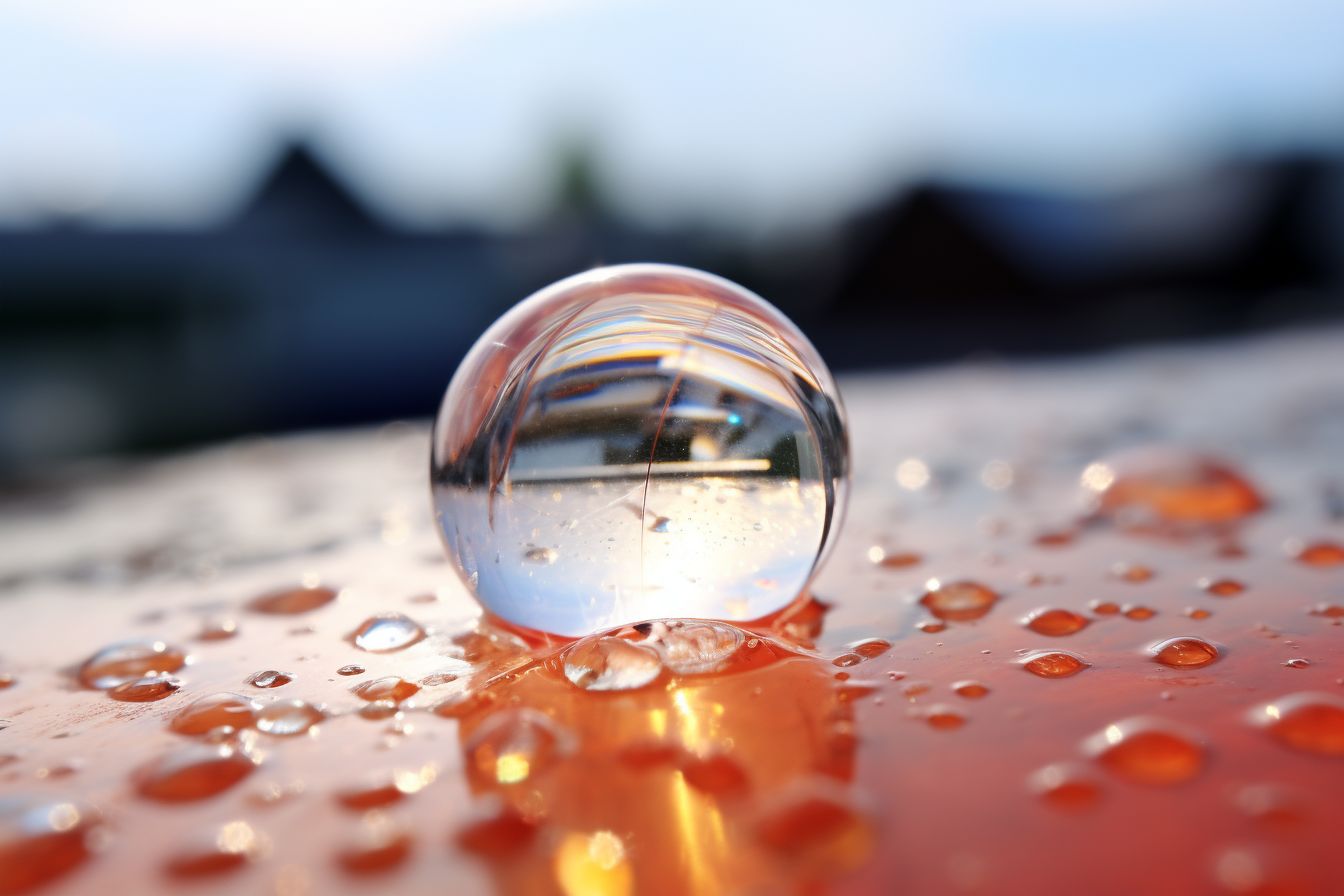 Close-up photo of a deteriorating bubble on a roof, taken in high resolution. Close-up photo of a deteriorating bubble on a roof, taken in high resolution.