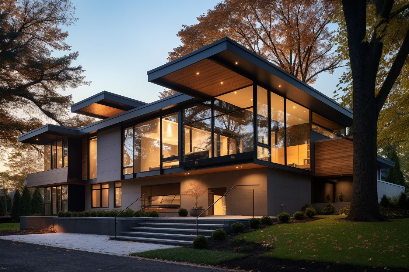 A modern suburban home with a new roof. A modern suburban home with a new roof.