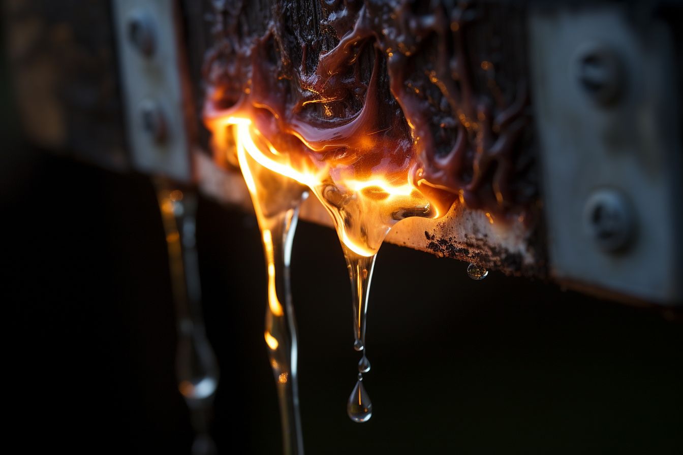 Water dripping from roof leak onto exposed electrical outlet, creating fire hazard. Water dripping from roof leak onto exposed electrical outlet, creating fire hazard.