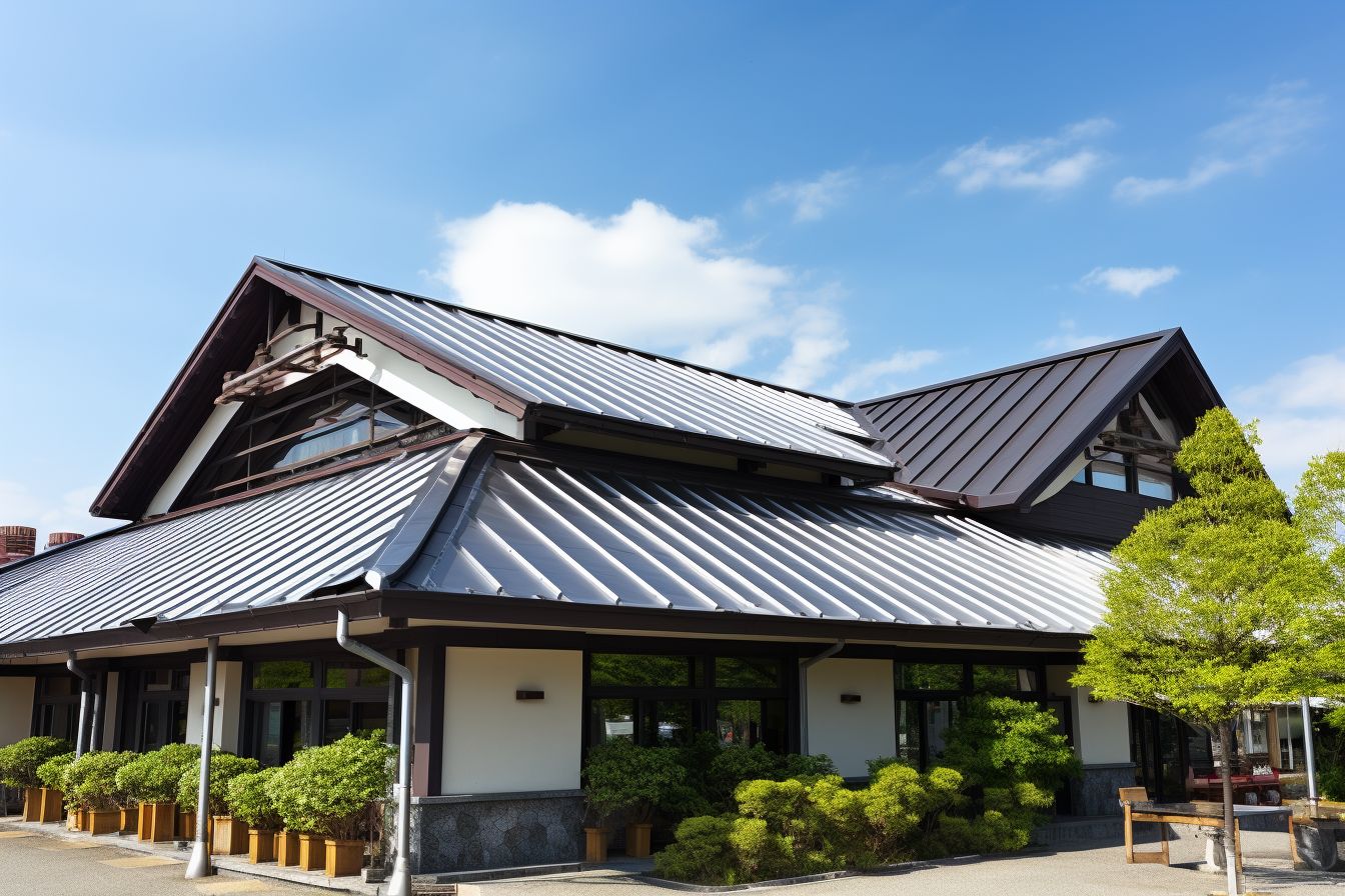 A durable and energy-efficient metal roof on a commercial building.